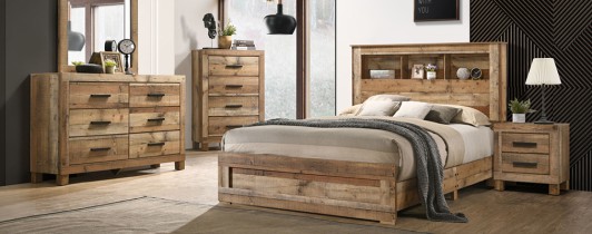 Salt Creek Sand Queen Bookshelf Bed Set